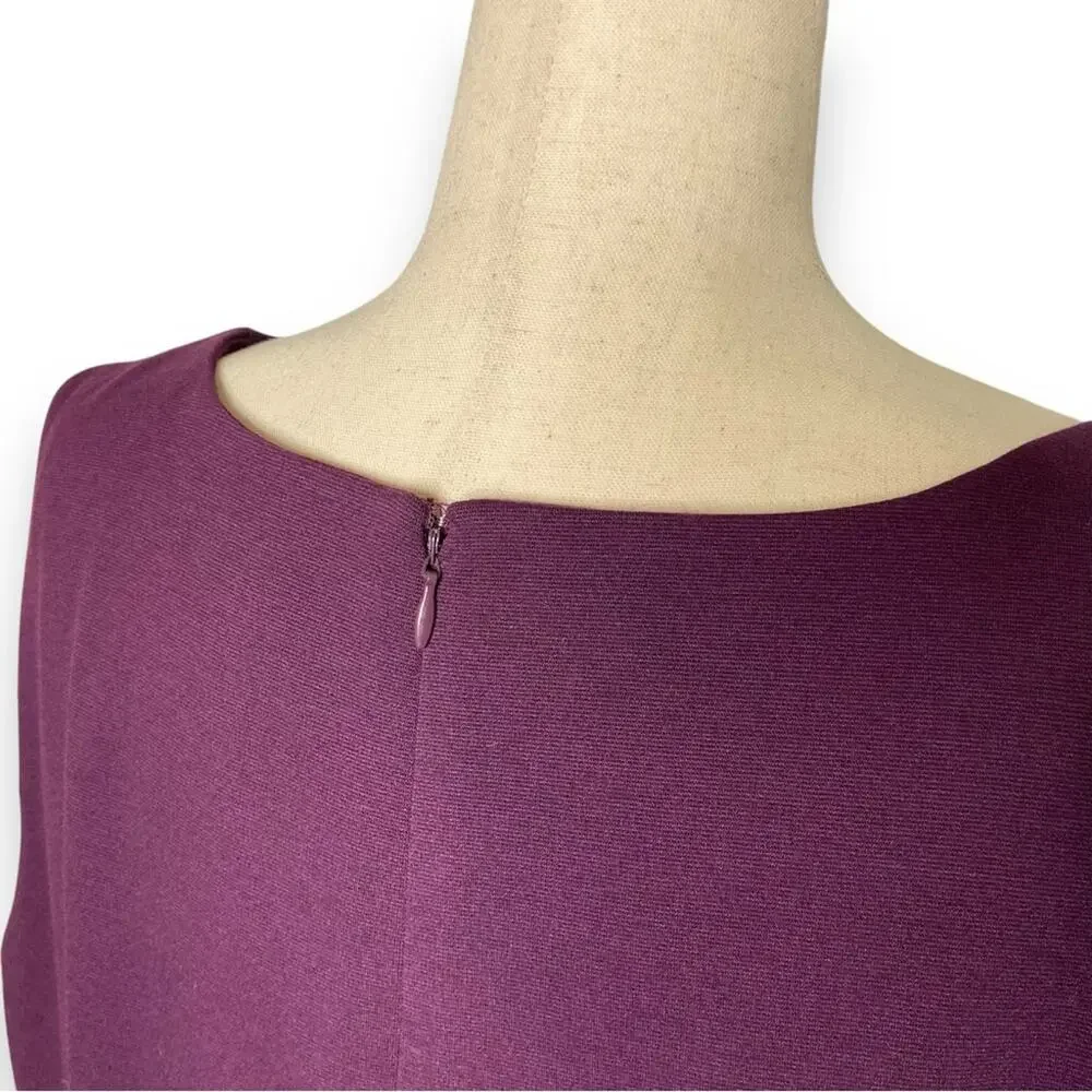 Calvin Klein A-Line Pleated Sleeveless Dress In Plum Women’s Size 16 - Picture 4 of 6